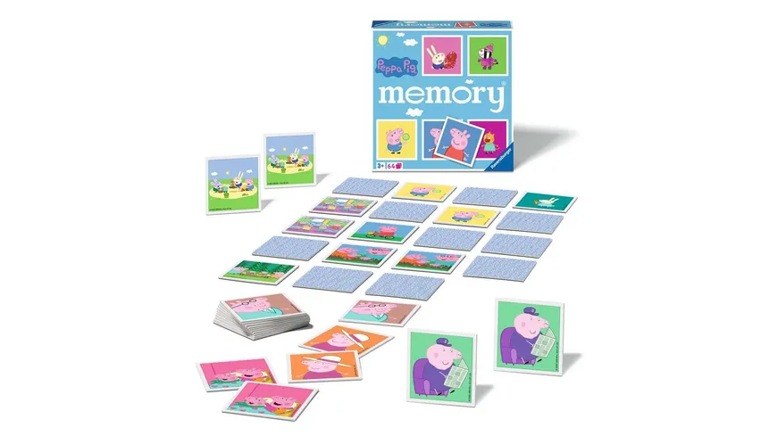 Ravensburger Spiel - Peppa Pig memory der Spieleklassiker für alle Fans von Peppa Pig, Merkspiel für 2-8 Spieler