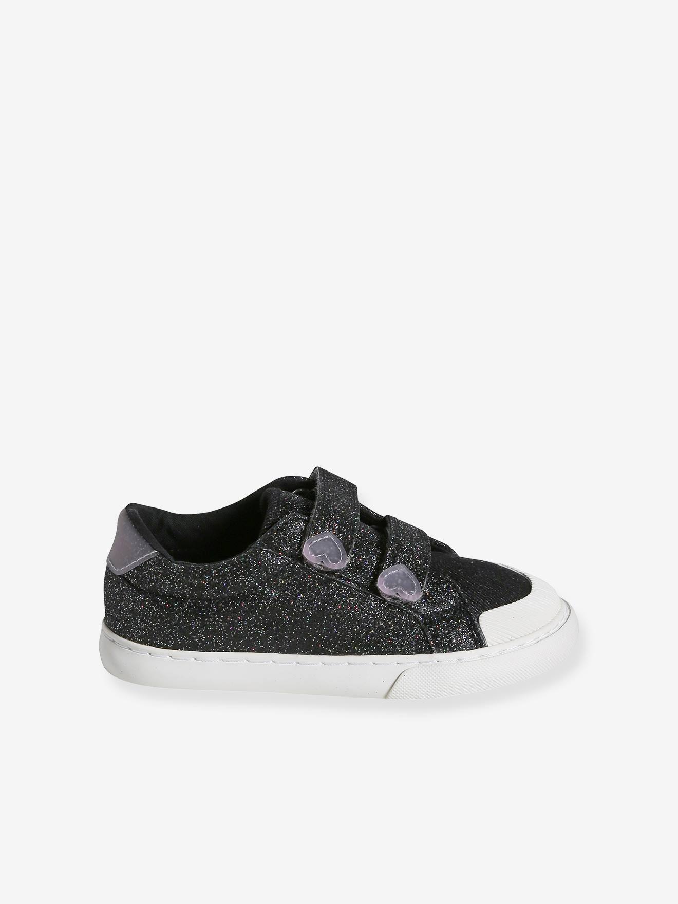 Vertbaudet Mädchen Klett-Sneakers mit Anziehtrick - schwarz