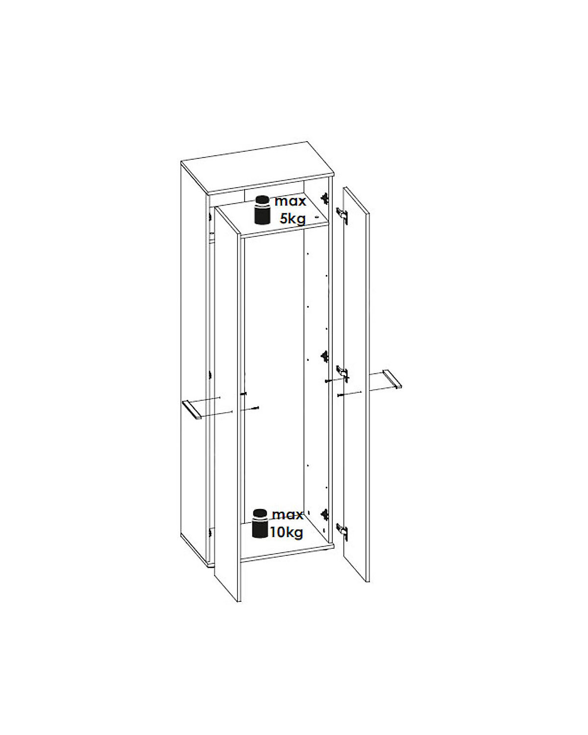 Stauraumschrank Gemini Garderobenschrank 60cm mit Einlegeböden