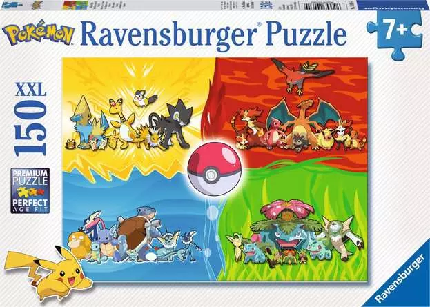 Kinderpuzzle ab 7 Jahren - Pokémon Typen - 150 Teile