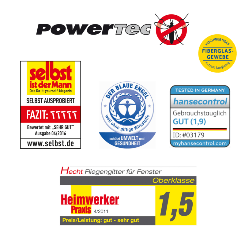 Hecht Aluminium Fliegengitterbausatz für Fenster SLIM, 130x150cm Anthrazit