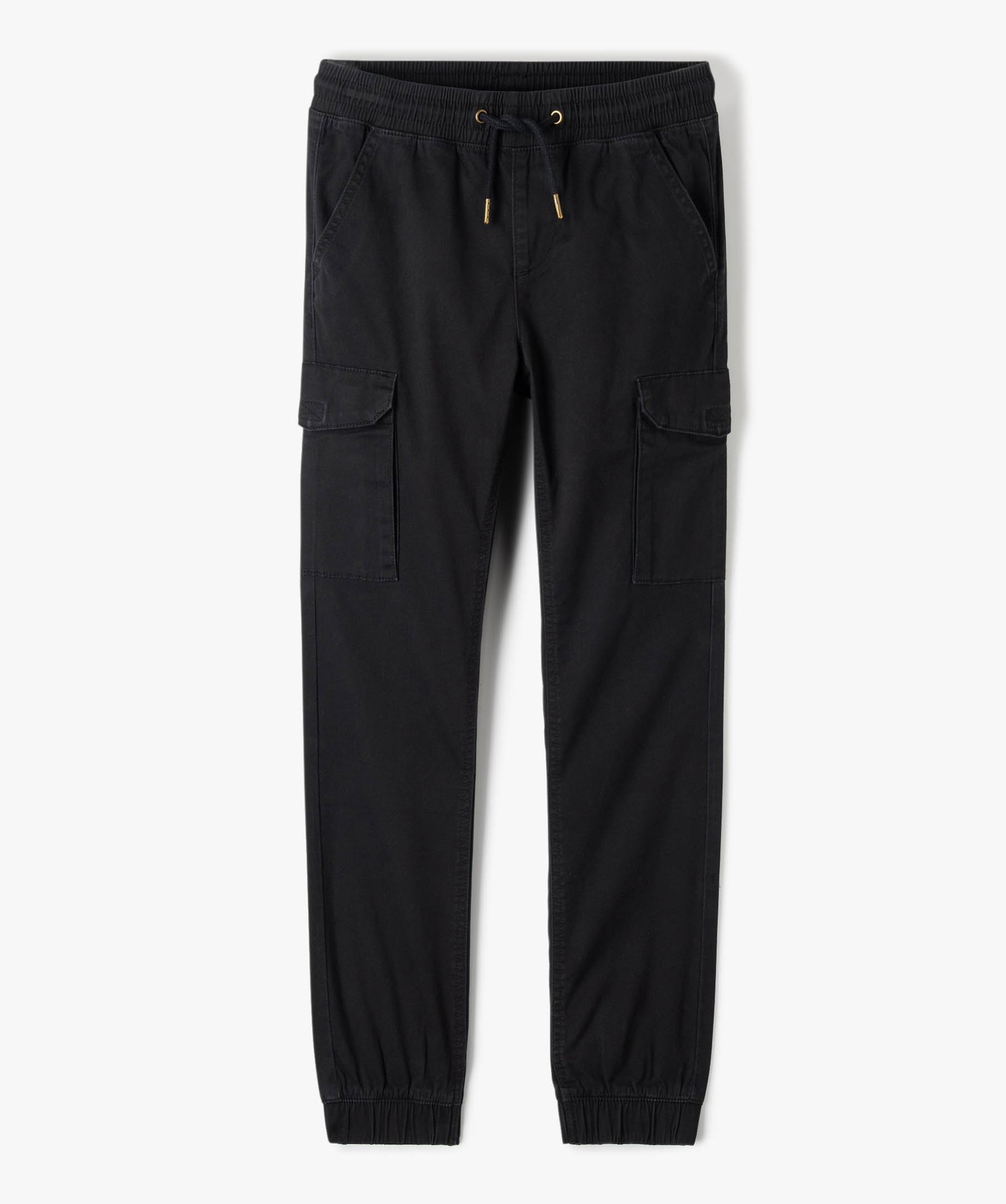 Pantalon en toile coupe jogger Garçon noir | GEMO