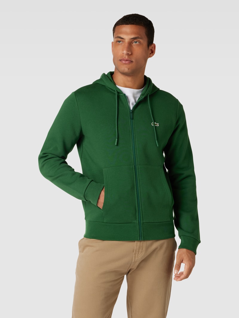 Sweatjacke mit Logo-Stitching in grün