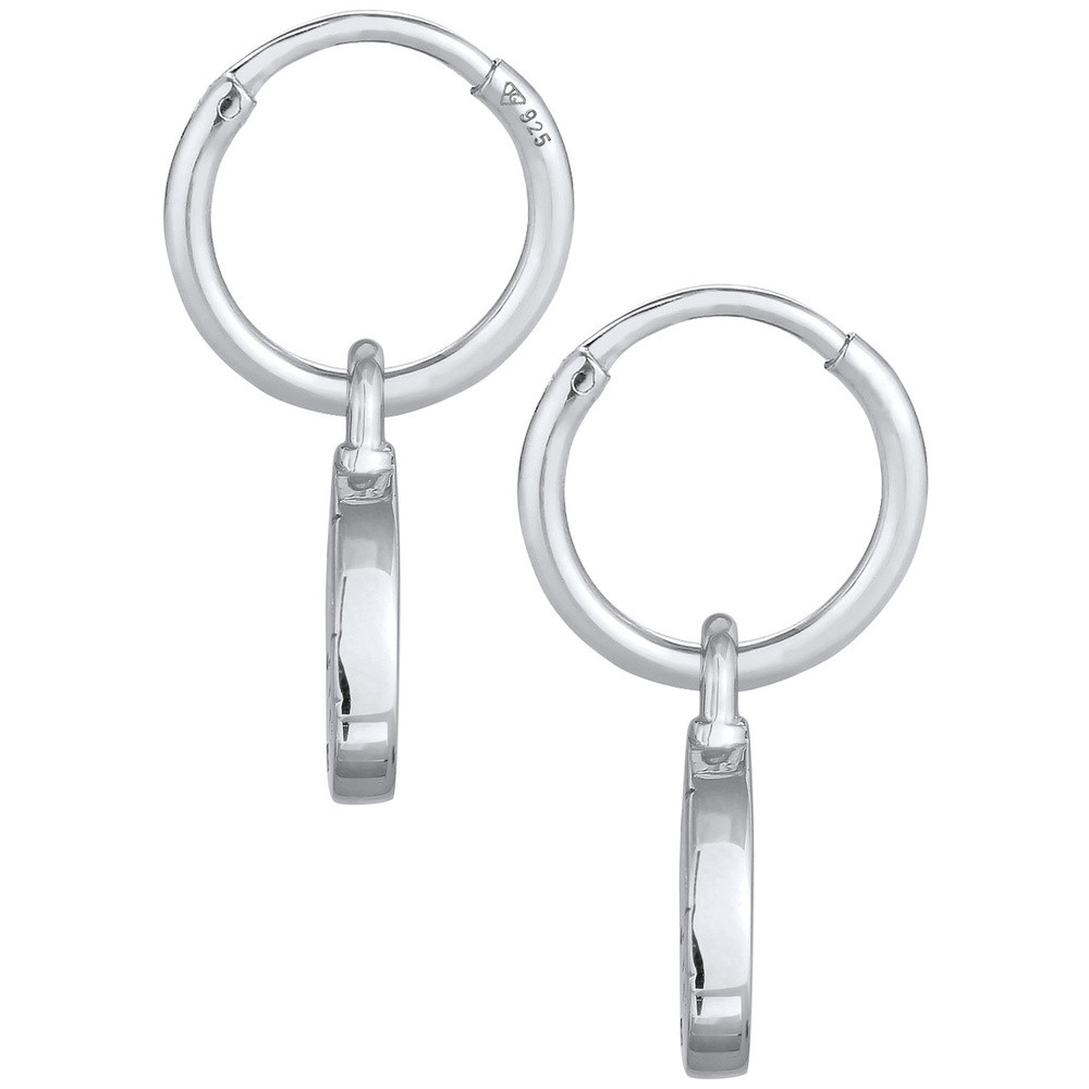 Elli Elli Boucles d'Oreilles Femmes Créoles Plaquettes Soleil Lune en Argent Sterling  Boucles d'oreilles