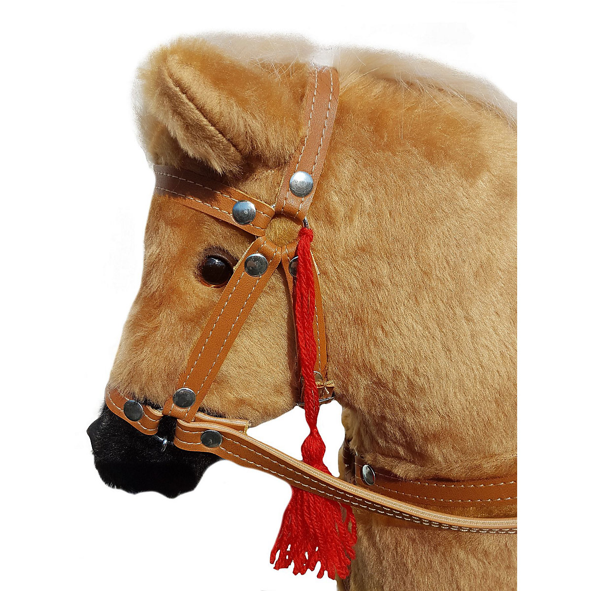 Großes Plüschpferd wie Haflinger Schaukelpferd Holzpferd hellbraun