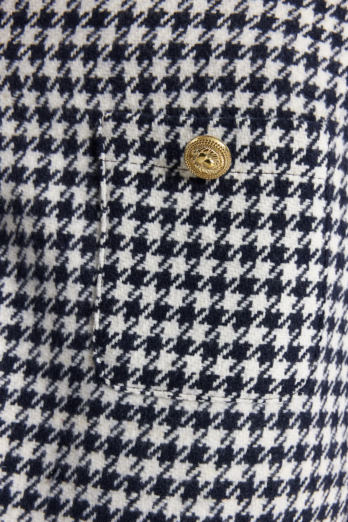 Trendyol Collection  Marineblauer Mini-Webrock aus Tweedstoff mit Taschendetail TWOAW23ET00227