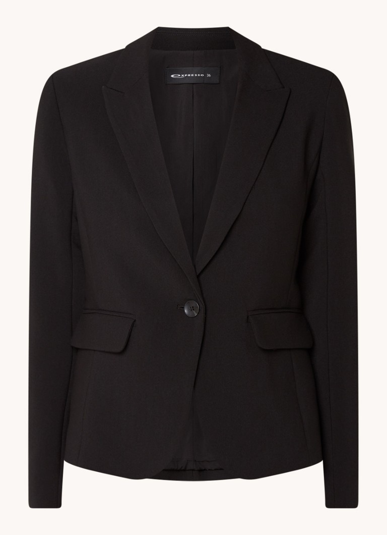 Expresso Blazer with shoulder pads and flap pockets