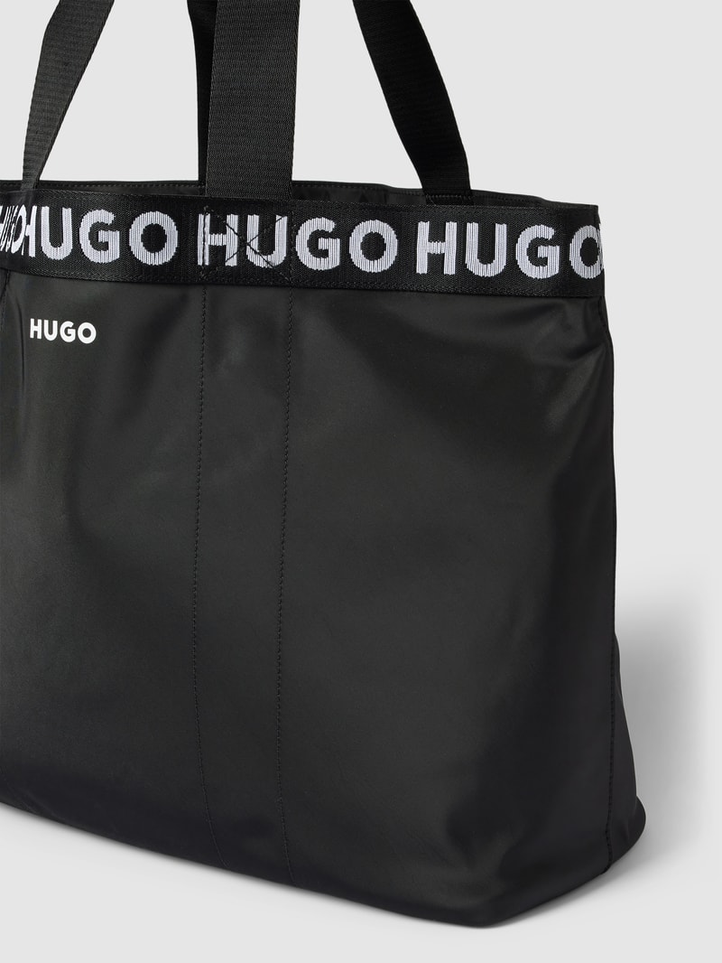 Tote Bag mit Logo-Details Modell 'Becky' in schwarz