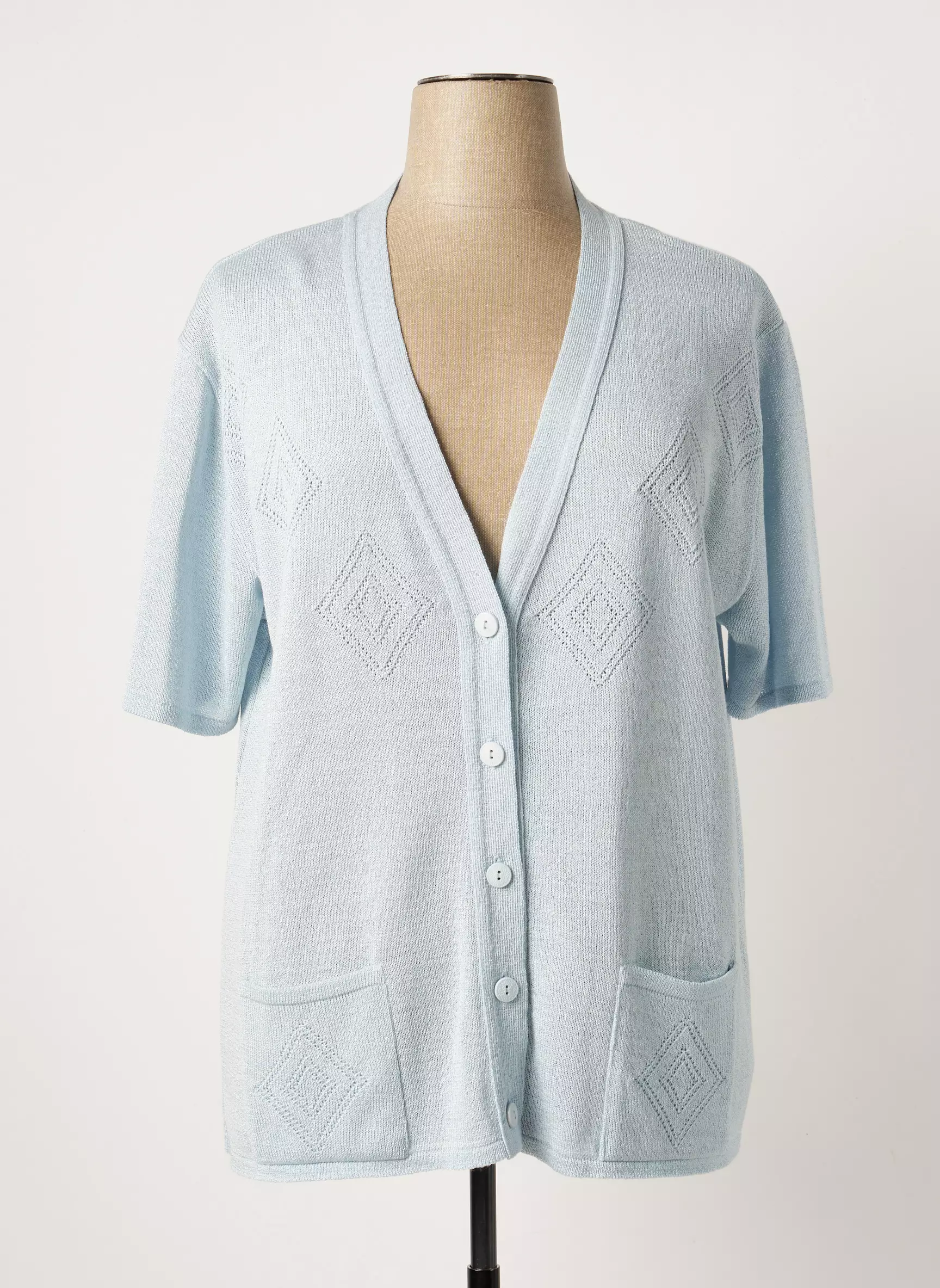 Griffon Gilets Manches Courtes Femme couleur bleu