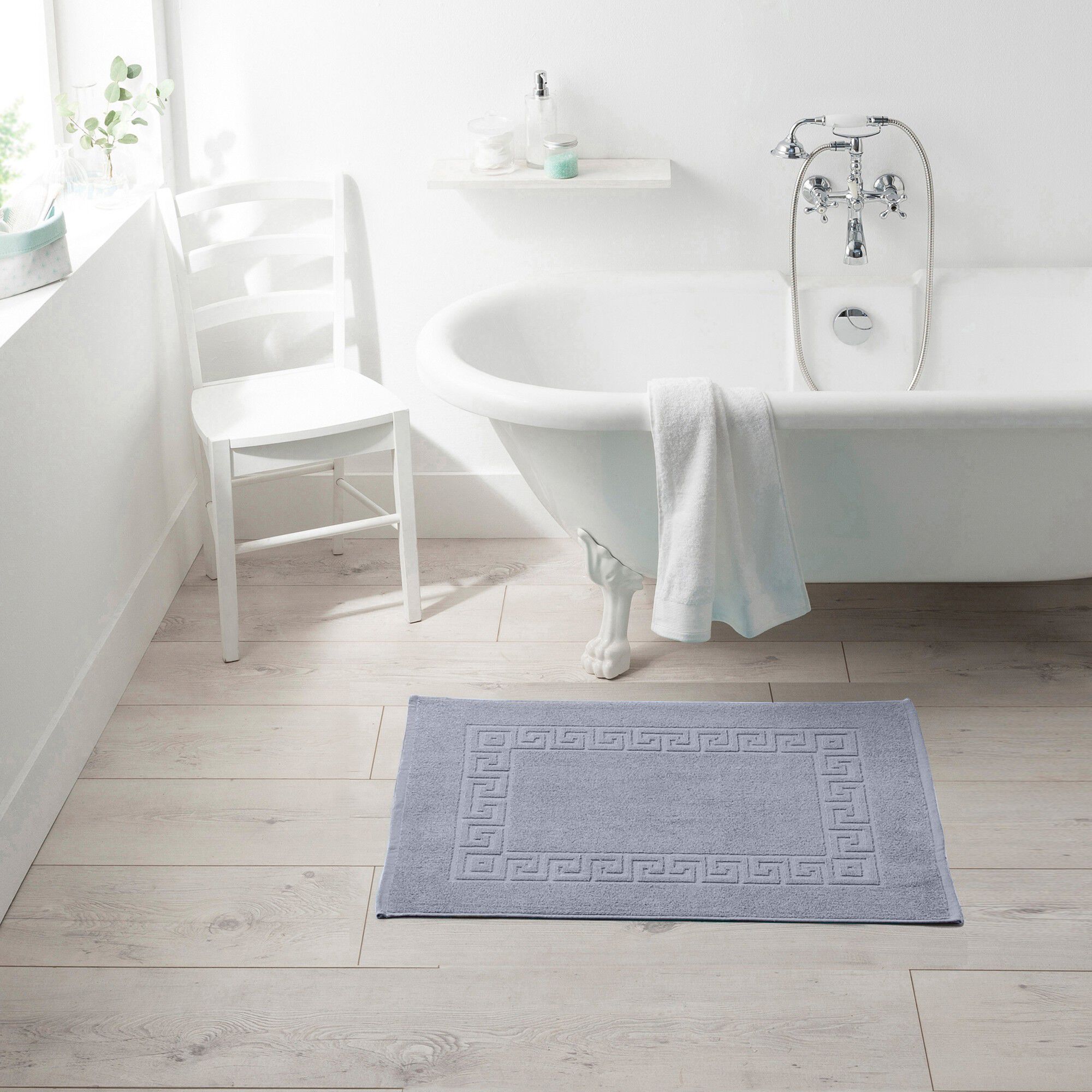 Tapis de bain éponge liteau motif frise grecque