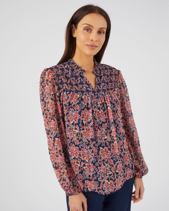 Blouse imprimée en voile