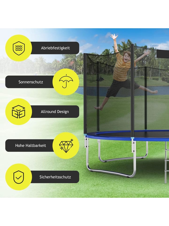 COSTWAY Trampolin Sicherheitsnetz 305cm für 6 Stangen in Schwarz günstig kaufen 185 cm
