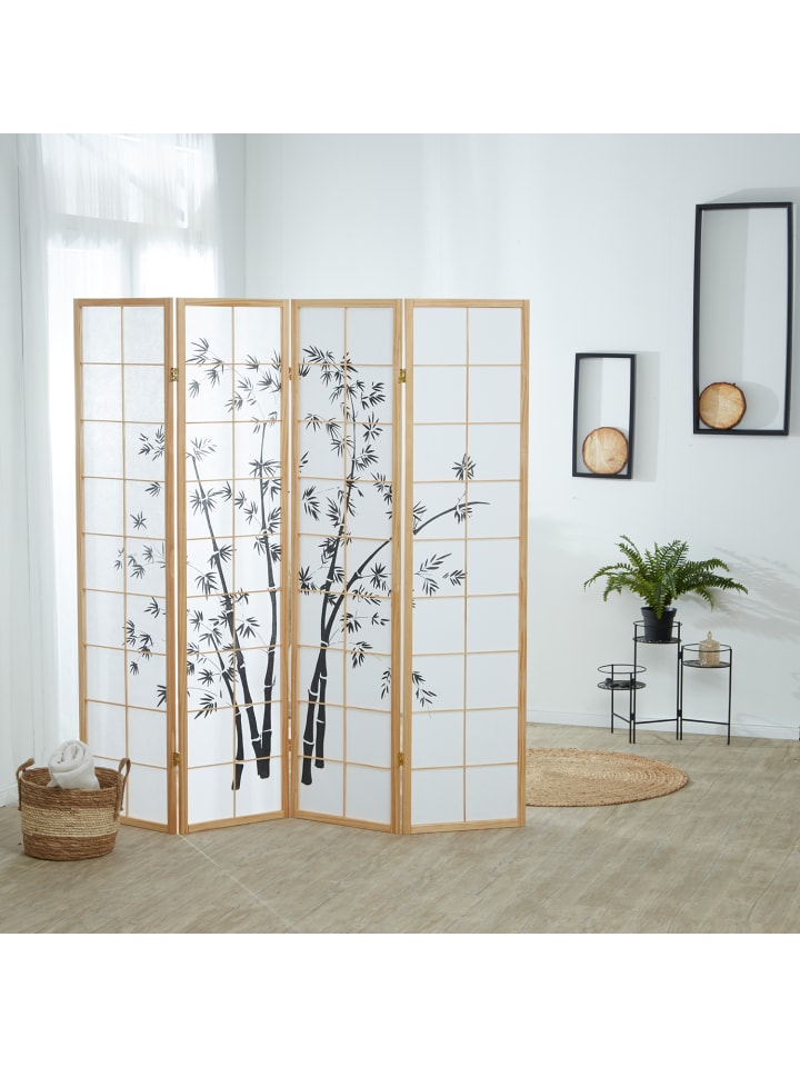 Homestyle4u 4-tlg. Paravent in Braun 176x179 günstig kaufen onesize