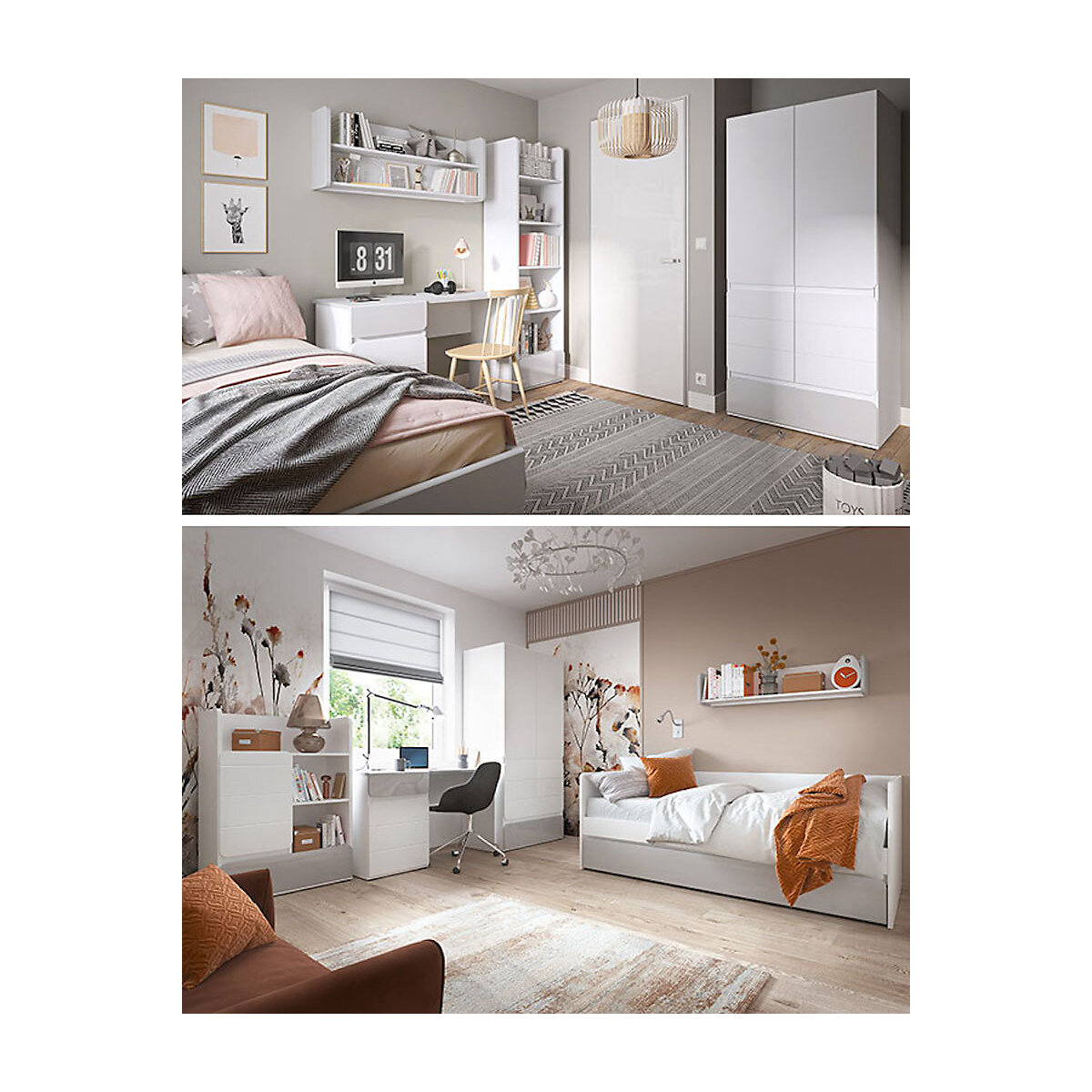 Jugendzimmer-Set Albi komplett 5-teilig grifflos