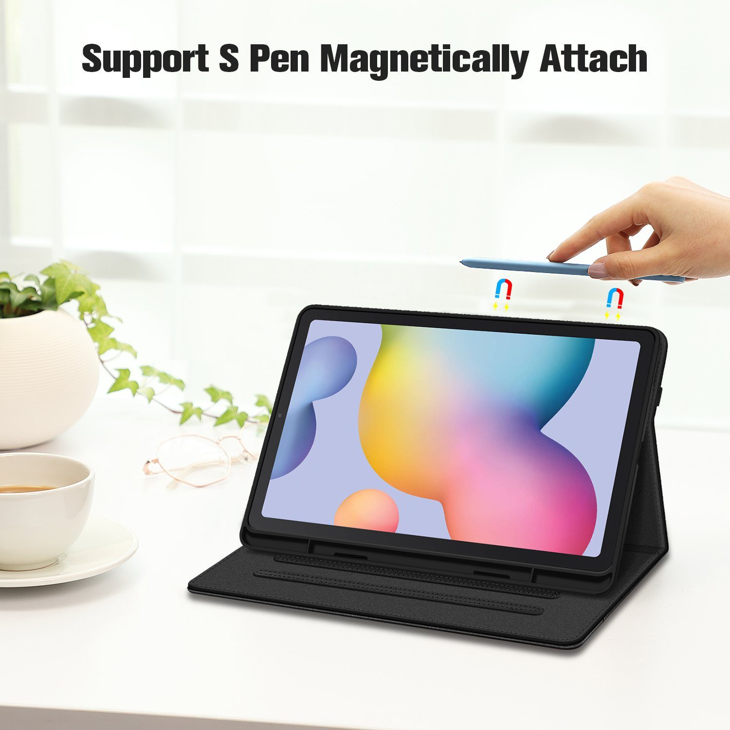 Fintie Tablet-Hülle Hülle für Samsung Galaxy Tab S6 Lite 10.4 2022/2020 SM-P610/P613/P615/P619, Soft TPU Rückseite Gehäuse Schutzhülle mit S Pen Halter und Dokumentschlitze
