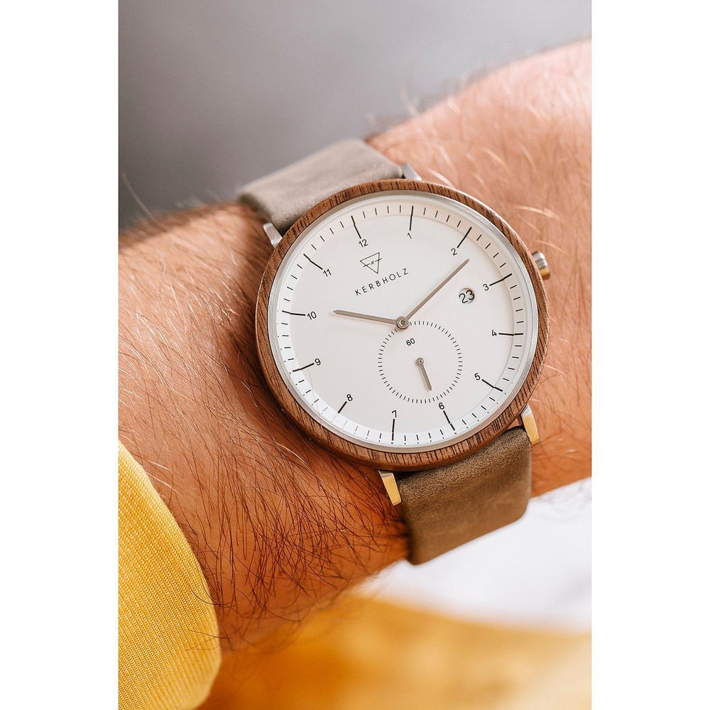 KERBHOLZ Montre pour hommes Bois, Acier inoxydable Montre