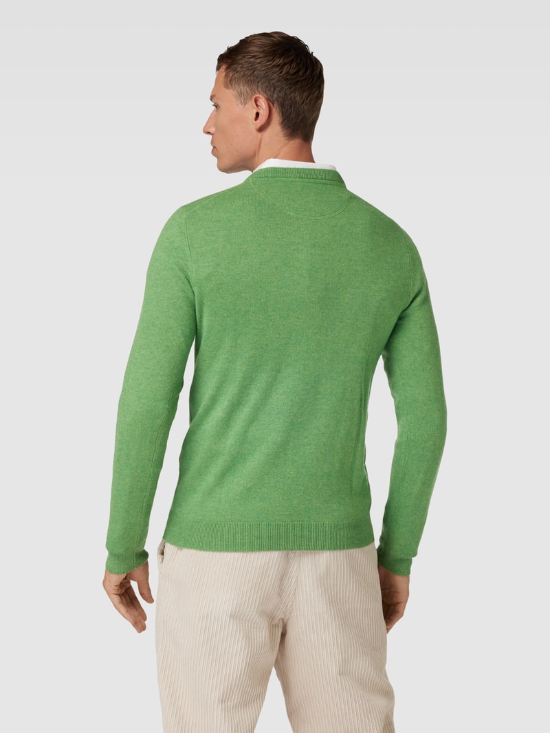 Strickpullover in melierter Optik in lindgrün meliert
