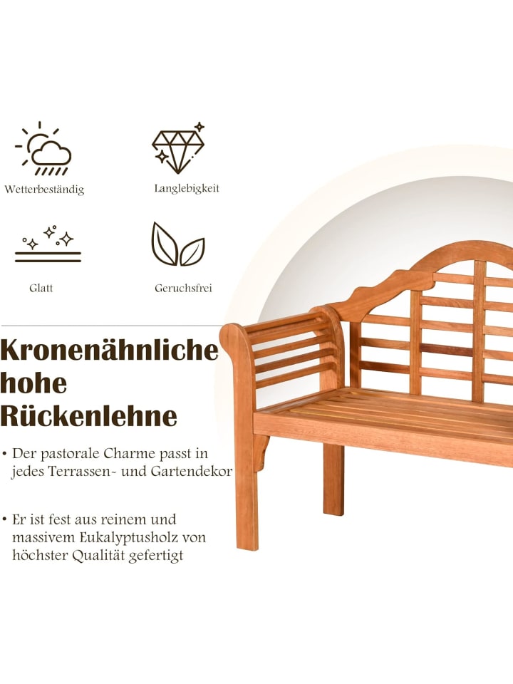 COSTWAY Gartenbank klappbar 2-Sitzer in Hellbraun günstig kaufen onesize