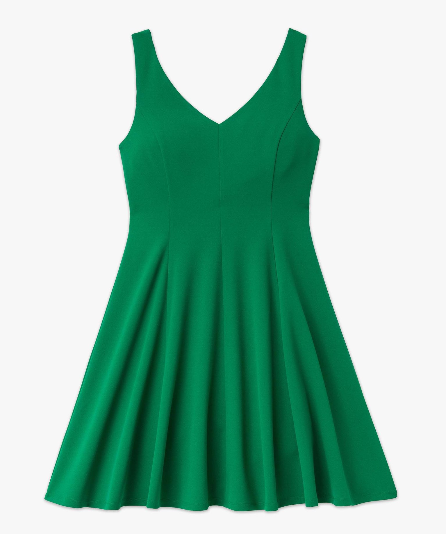 Robe femme avec col V et croisillons dans le dos vert | GEMO