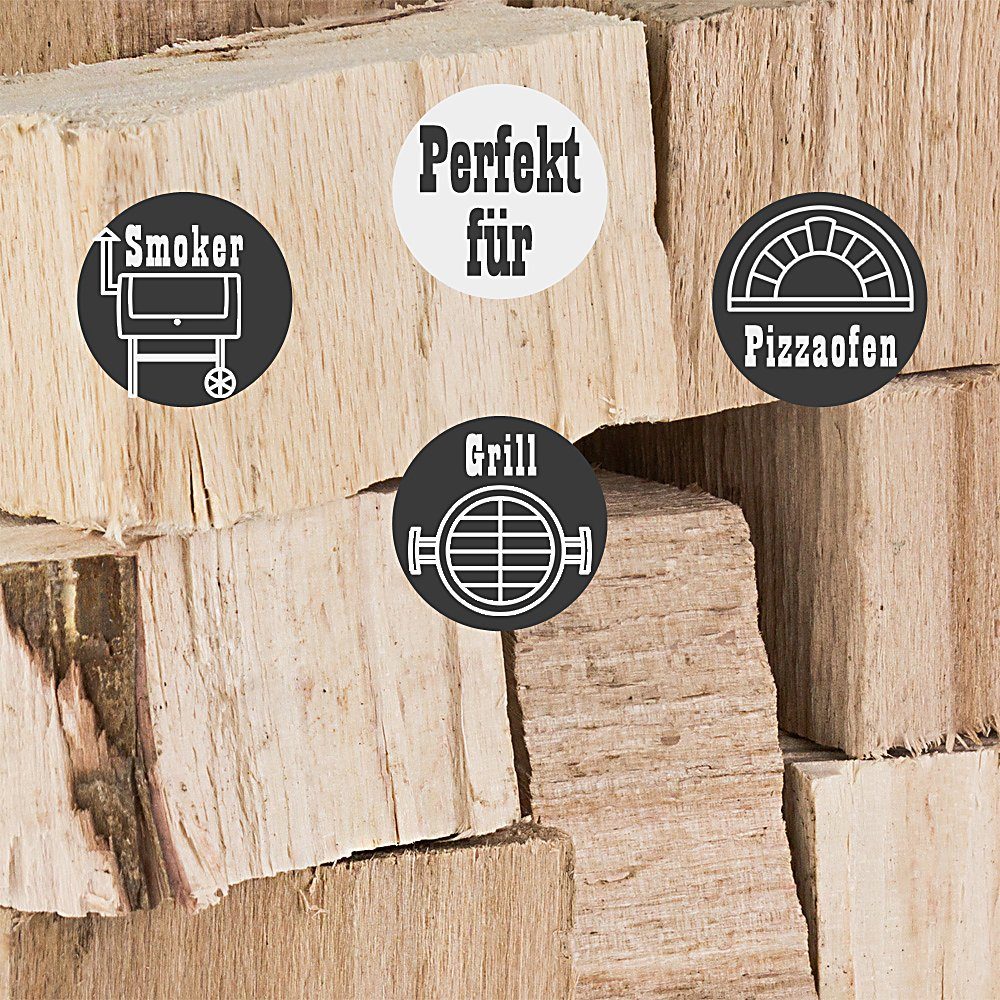 Grillmaster Räucherspäne Räucherklötze 2-4 kg Buche Chunks Räuchern Smoken BBQ Grill Feuer, 2 kg