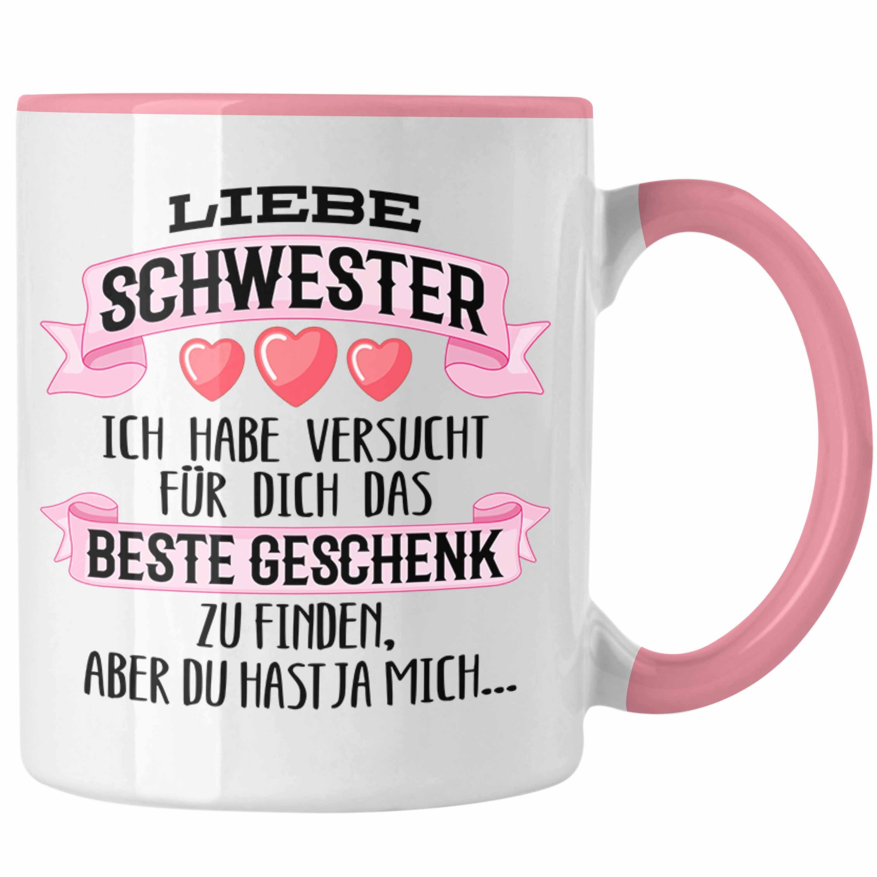Trendation Tasse Trendation - Beste Schwester Geschenk Tasse Kaffeetasse Geburtstag Weihnachten Geschenkideen Schwestern Bruder Lustig