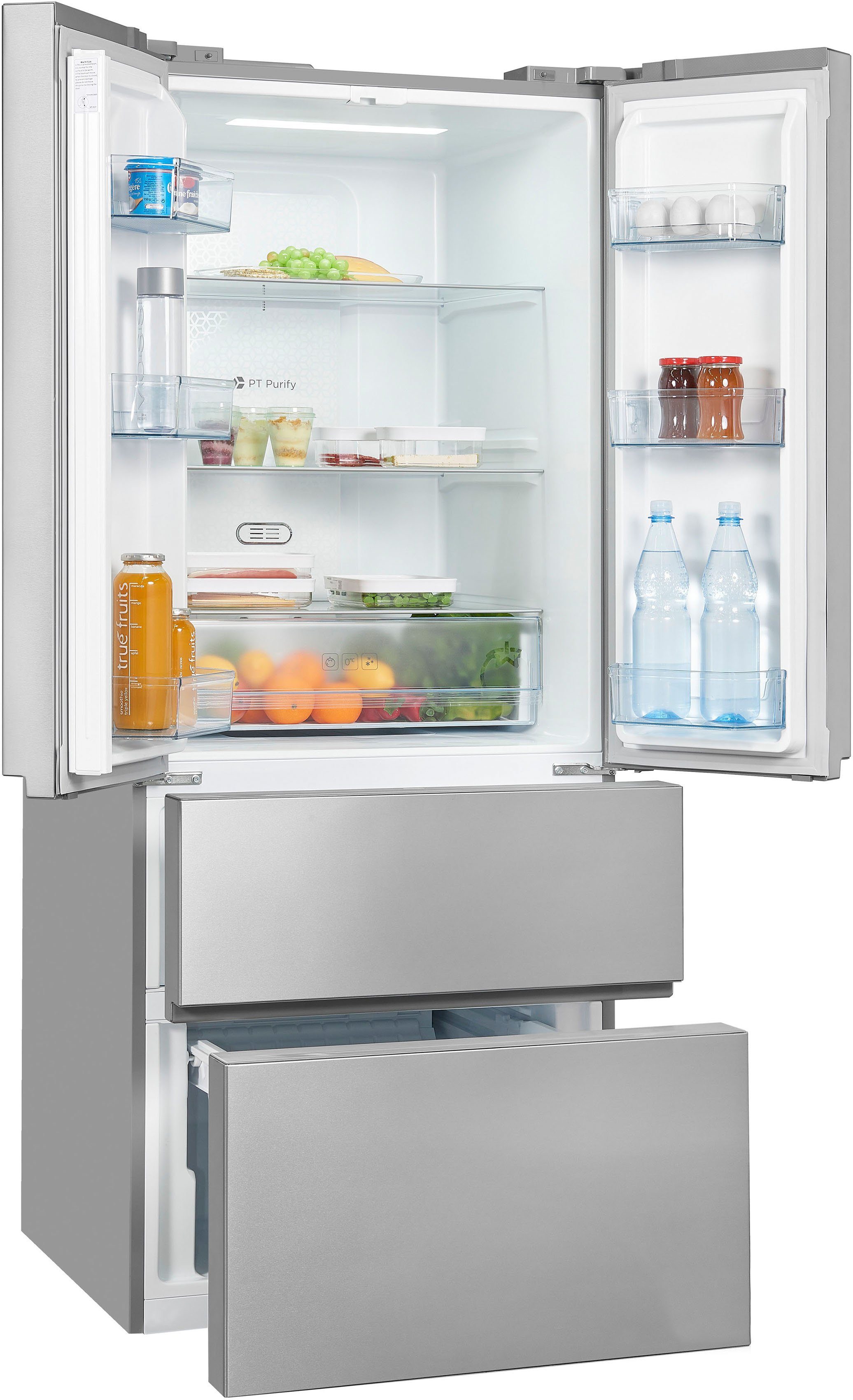 exquisit French Door FD430-140-030E inoxlook, 181 cm hoch, 71,3 cm breit