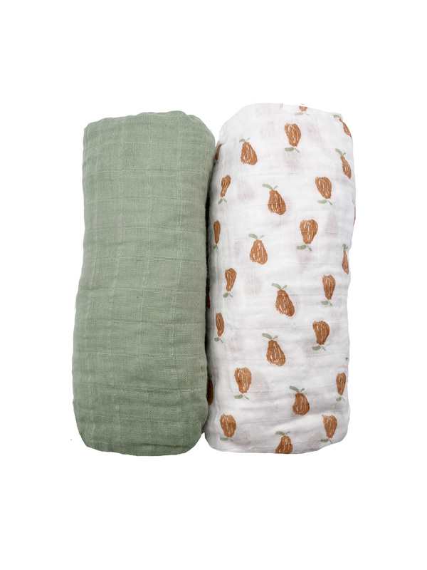 Lot de 2 draps housse en coton bio Botanica