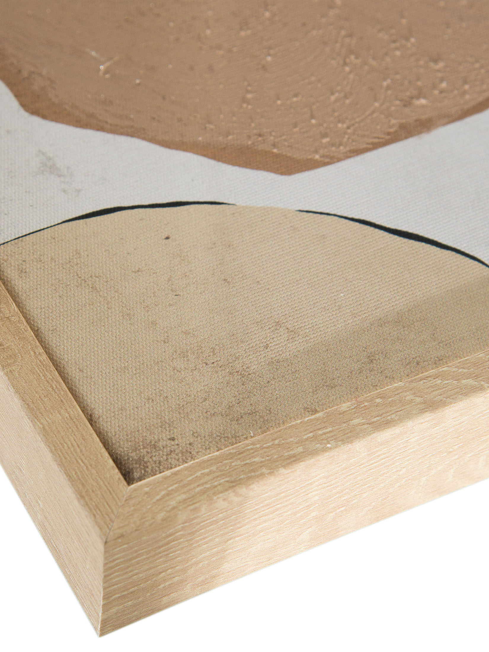 Storea Leinwand-Druck-handbemalt, Dunkelbeige