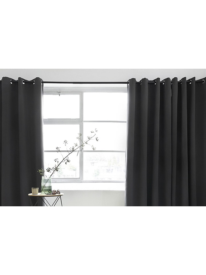 Lifa Living Ösenvorhang in Anthrazit günstig kaufen 150x250 cm