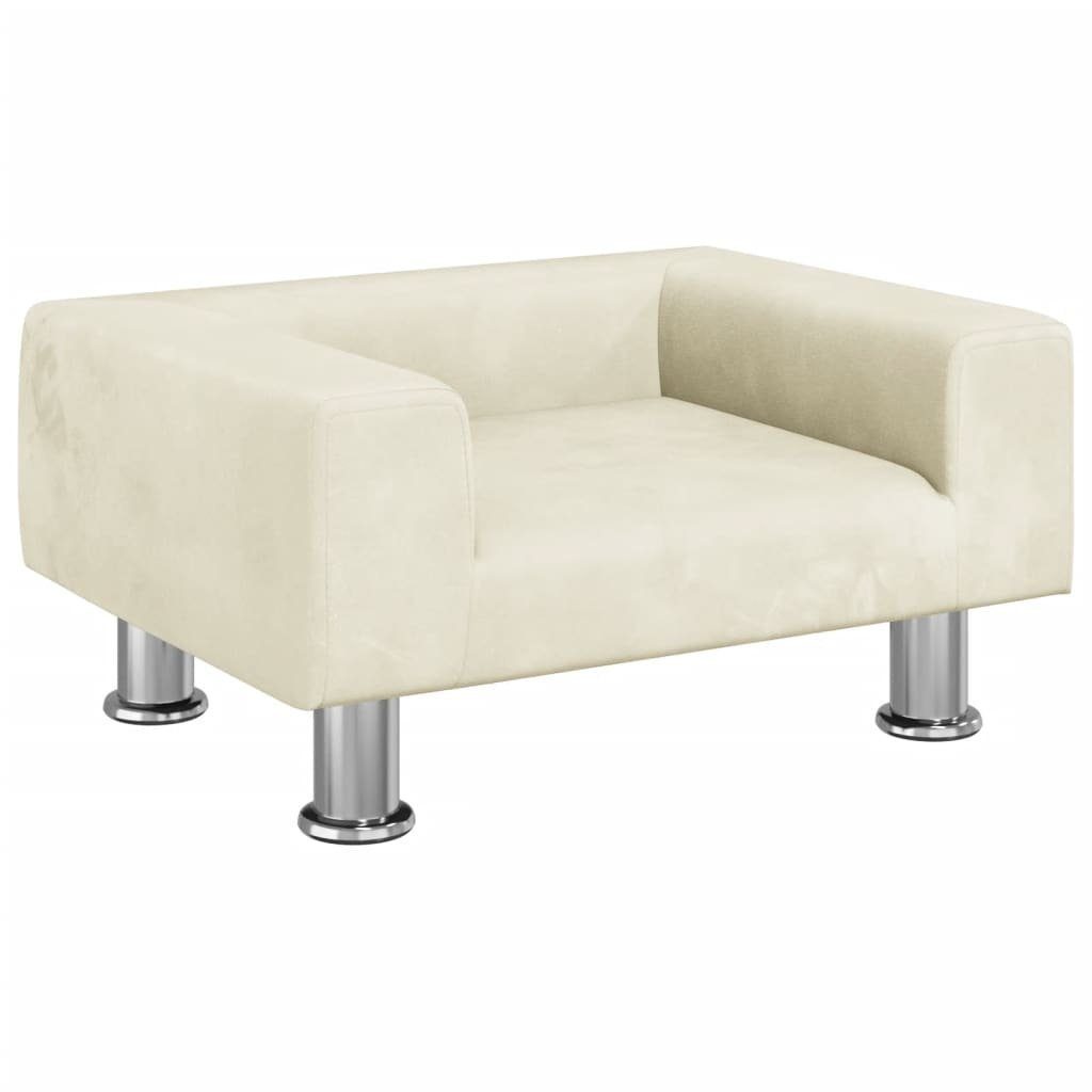 vidaXL Kindersofa Kindersofa Creme 50x40x26,5 cm Samt Kindercouch Kindermöbel Kinderzimm