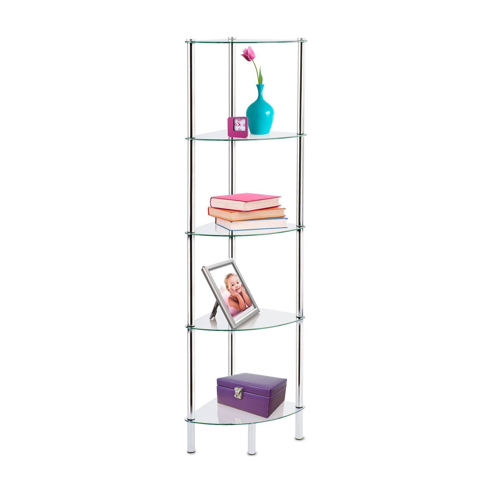 casa pura Eckregal Diana, Standregal, 30x30x134 cm, 5 Böden, ideal im Wohnzimmer