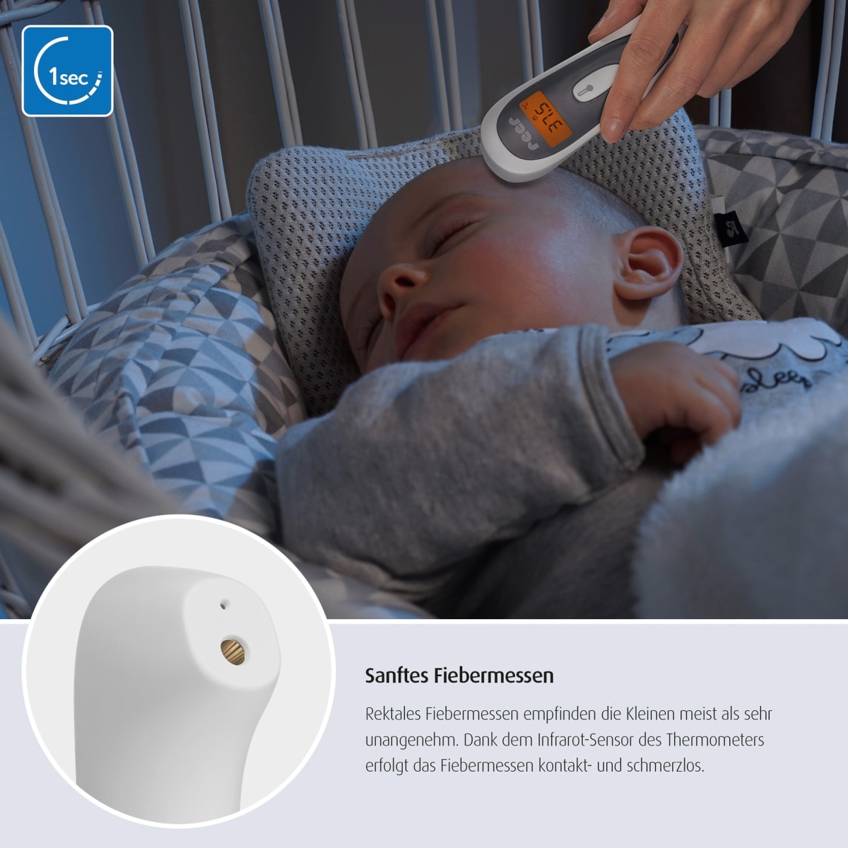 Fieberthermometer 3in1 kontaktloses Infrarot-Thermometer, 1 St