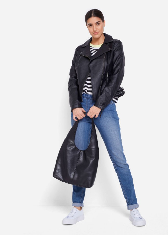 Lederimitat-Jacke
