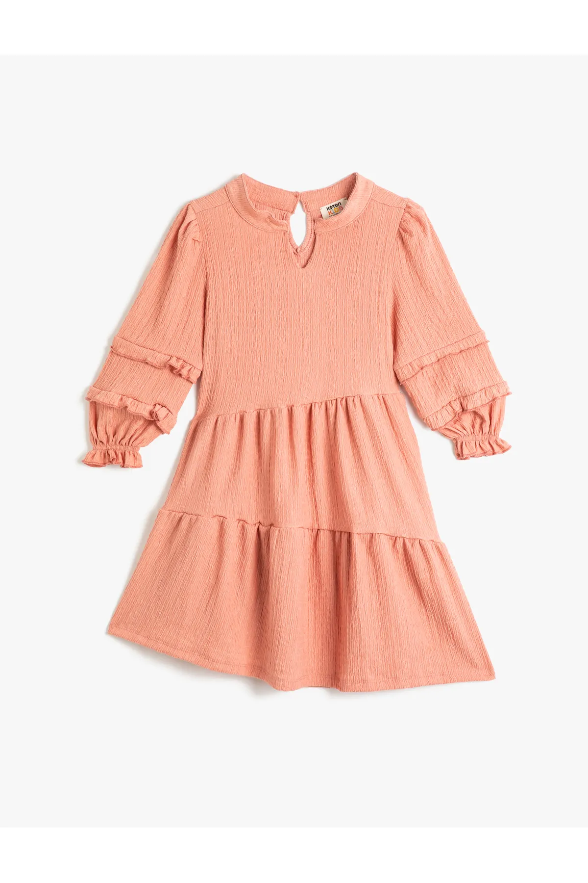 Koton  Kleid mit langen Ärmeln, Rüschen und elastischen Bündchen