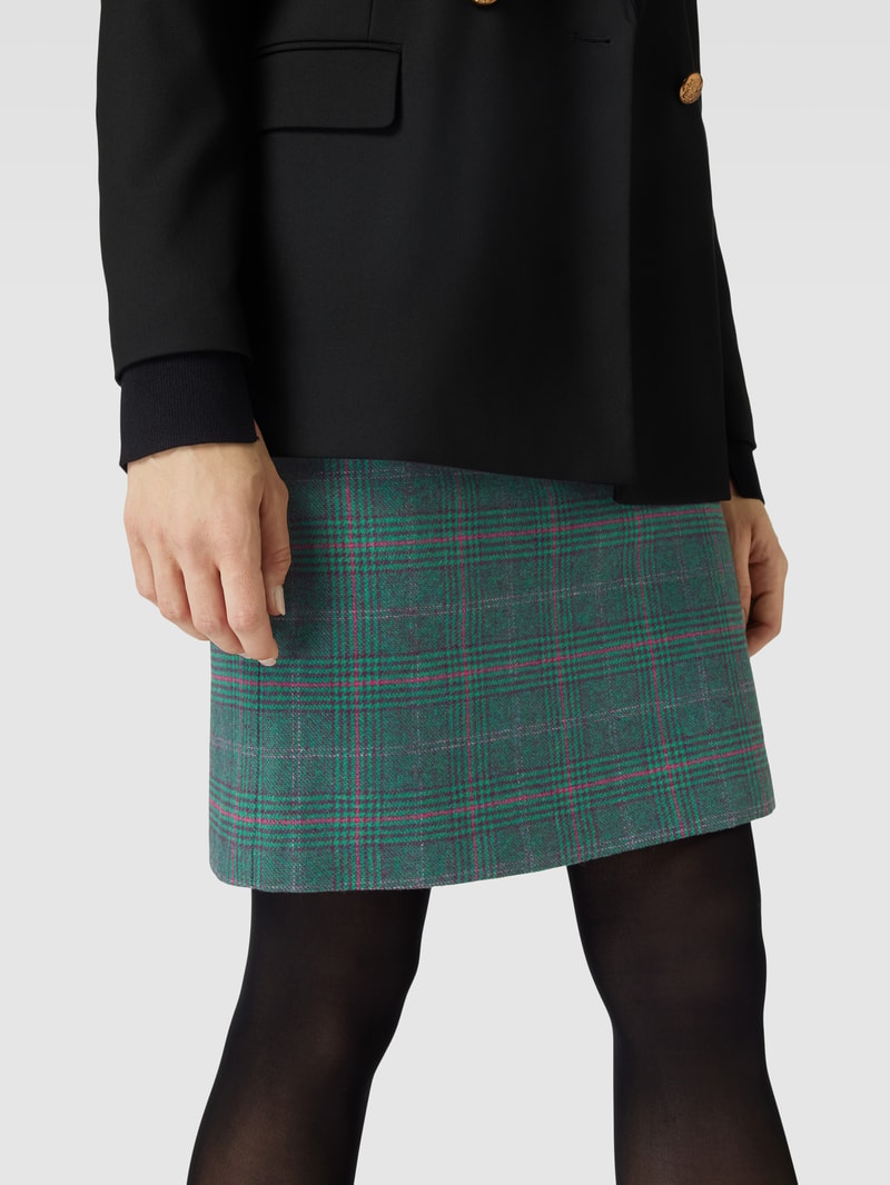 Knielanger Rock mit Tartan-Karo in schilf