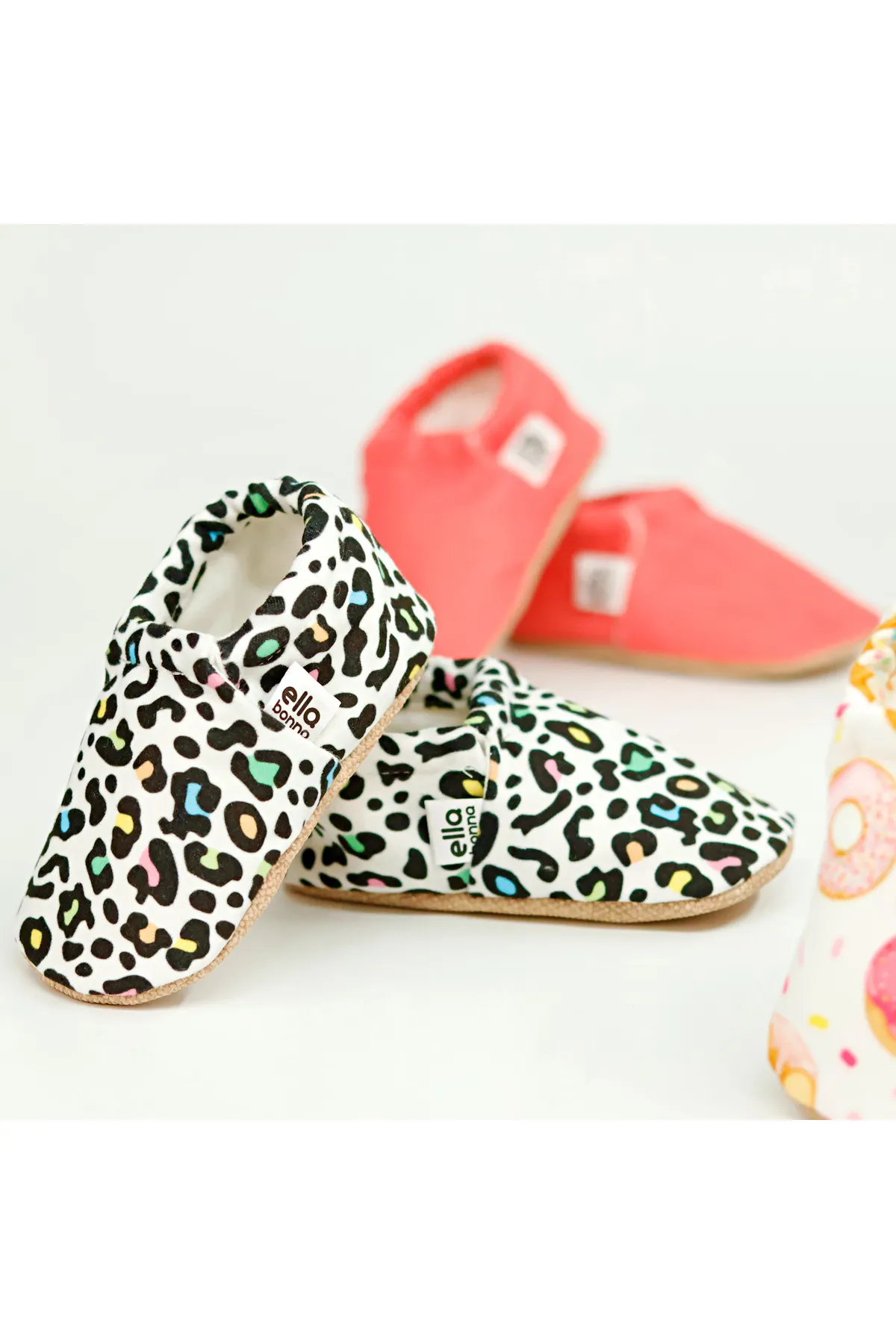 Ella Bonna  Mehrfarbige Babyschuhe mit rutschfester Sohle, Heimstiefel, Hausschuhe, Kindergartenschuhe, Hausschuhe