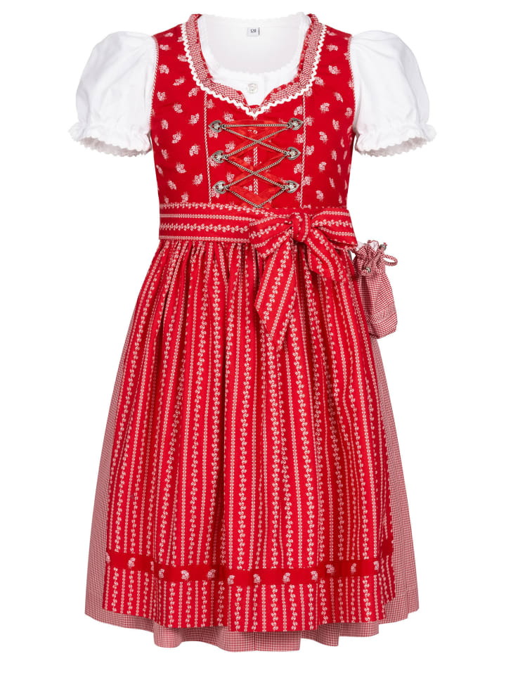 Nübler Kinderdirndl 3-teilig Larissa in Rot günstig kaufen