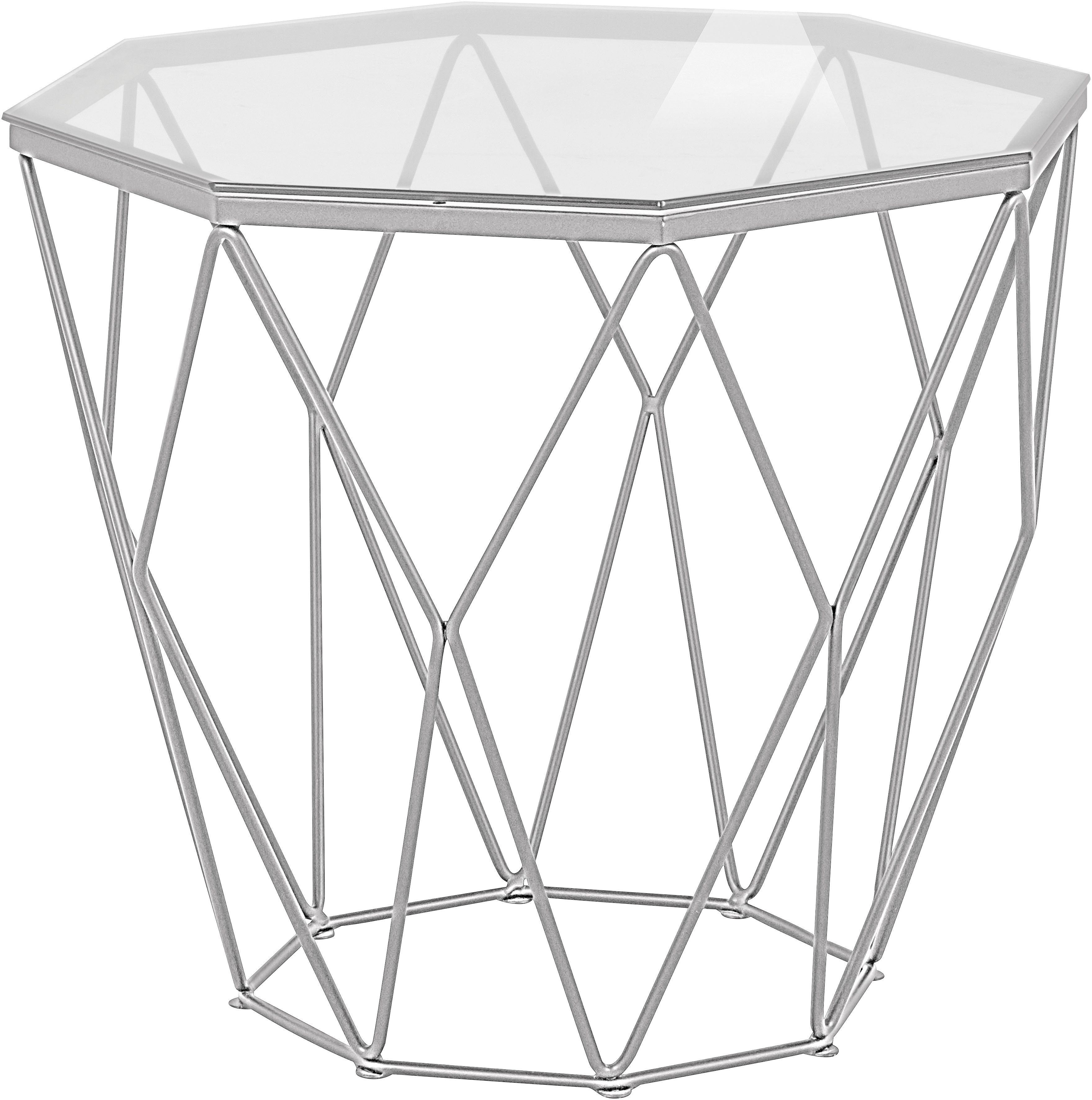 Guido Maria Kretschmer Home&Living Beistelltisch Caen, mit Glasplatte und Metall, Breite 60 cm