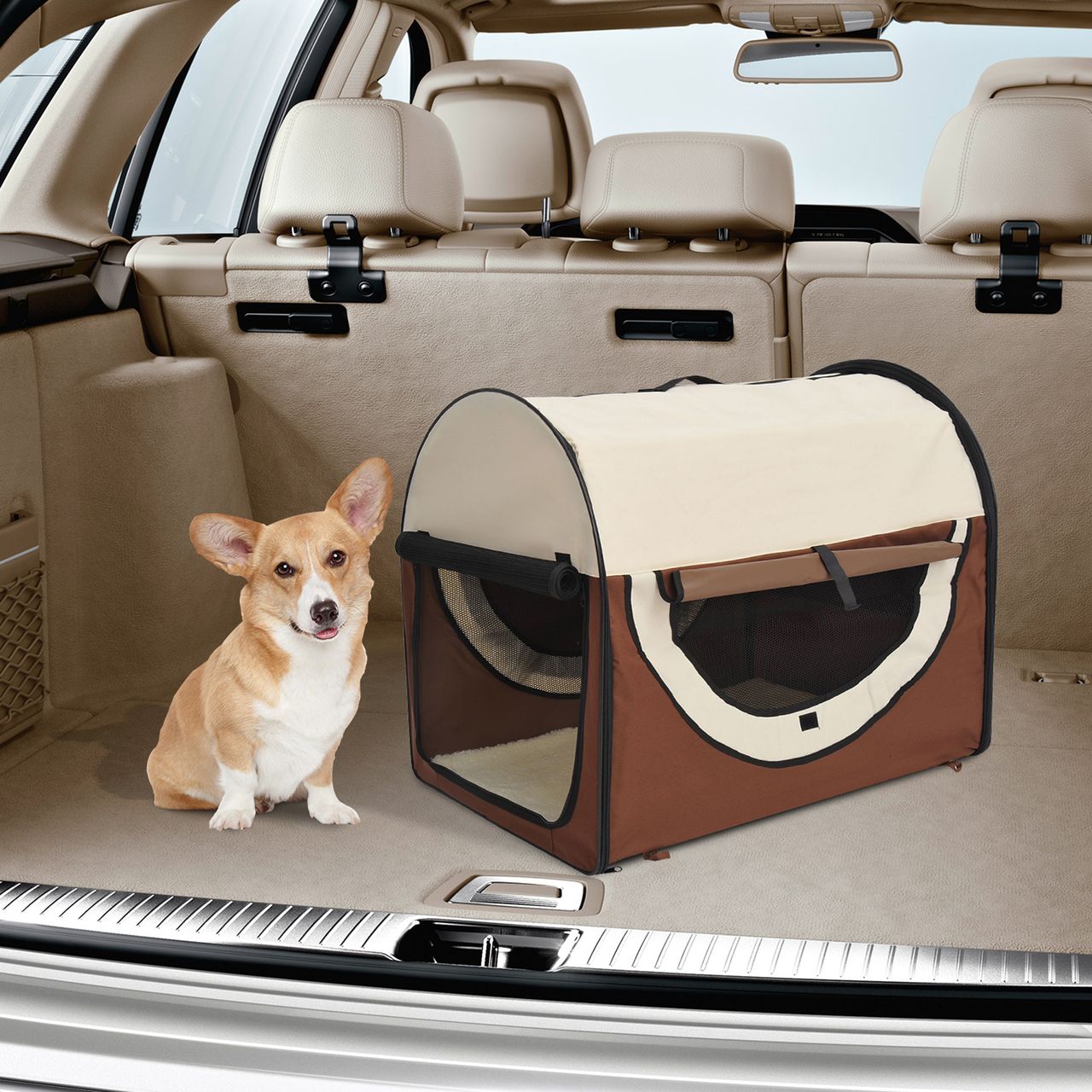 PawHut Hundebox faltbare Hundetransportbox Haustierrucksack 61 x 46 x 51 cm