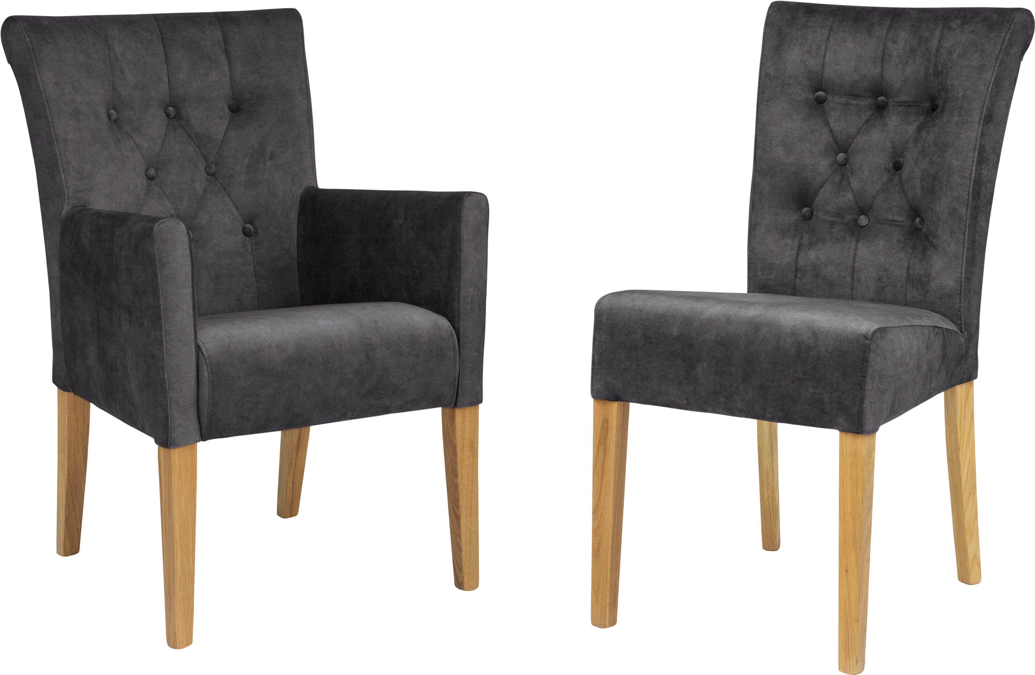 Home affaire Polsterstuhl Queen (Set, 2 St), Esszimmerstuhl mit Knopfheftung, 2er, 4er oder 6er-Set