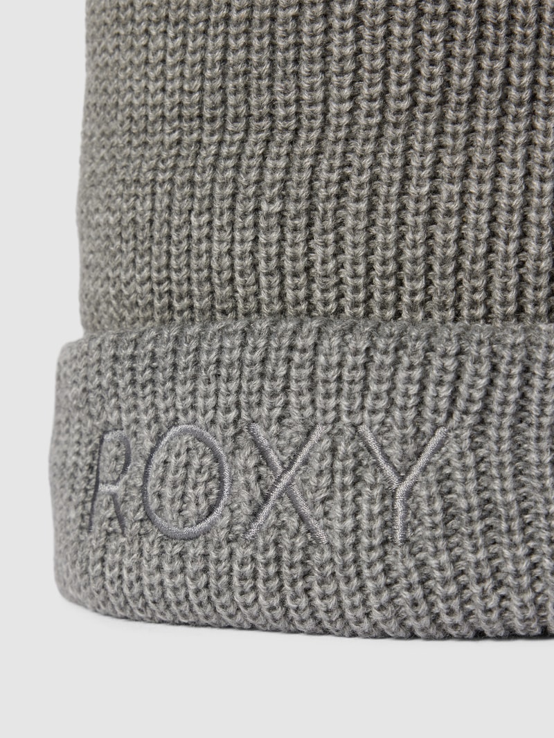 Beanie mit Label-Stitching Modell 'FREJA' in hellgrau