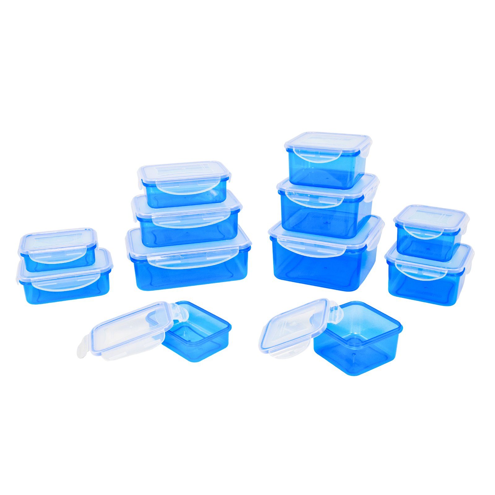Plentyfy Frischhaltedose Frischesystem 24, Kunststoff, (Set, 24-tlg., 2x 240ml, 2x 400ml, 2x 500ml, 2x 700ml, 1000ml, 1200ml, 1500ml, 2000ml), Frischhaltedose mit Deckel - Vorratsdosen Set
