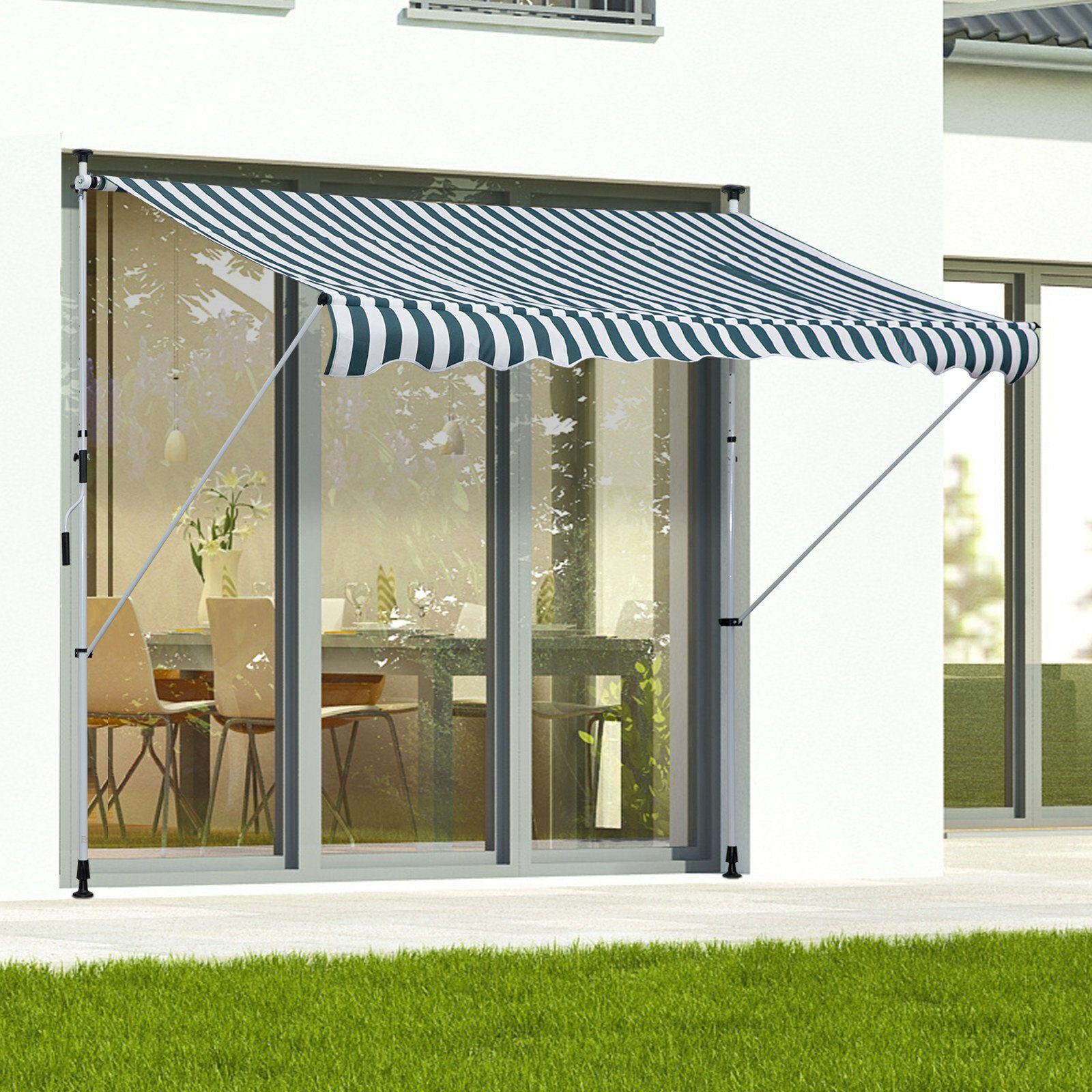 Outsunny Markise Klemmmarkise mit Faltarm
