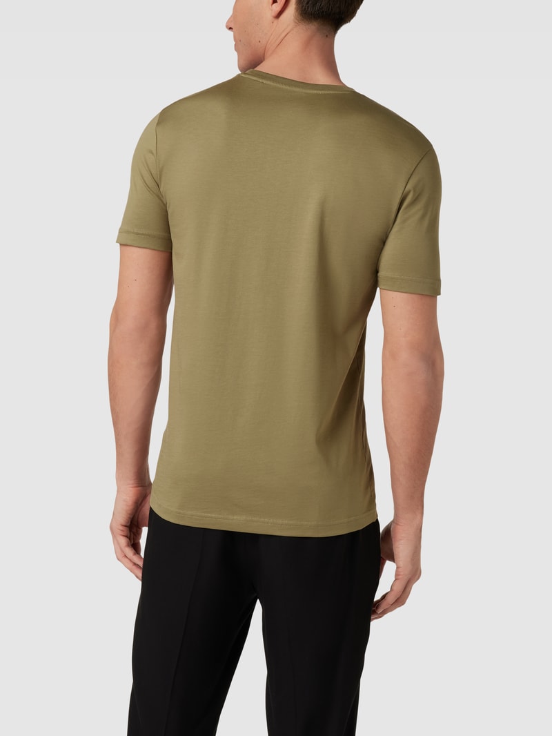 T-Shirt mit Rundhalsausschnitt in olivgrün