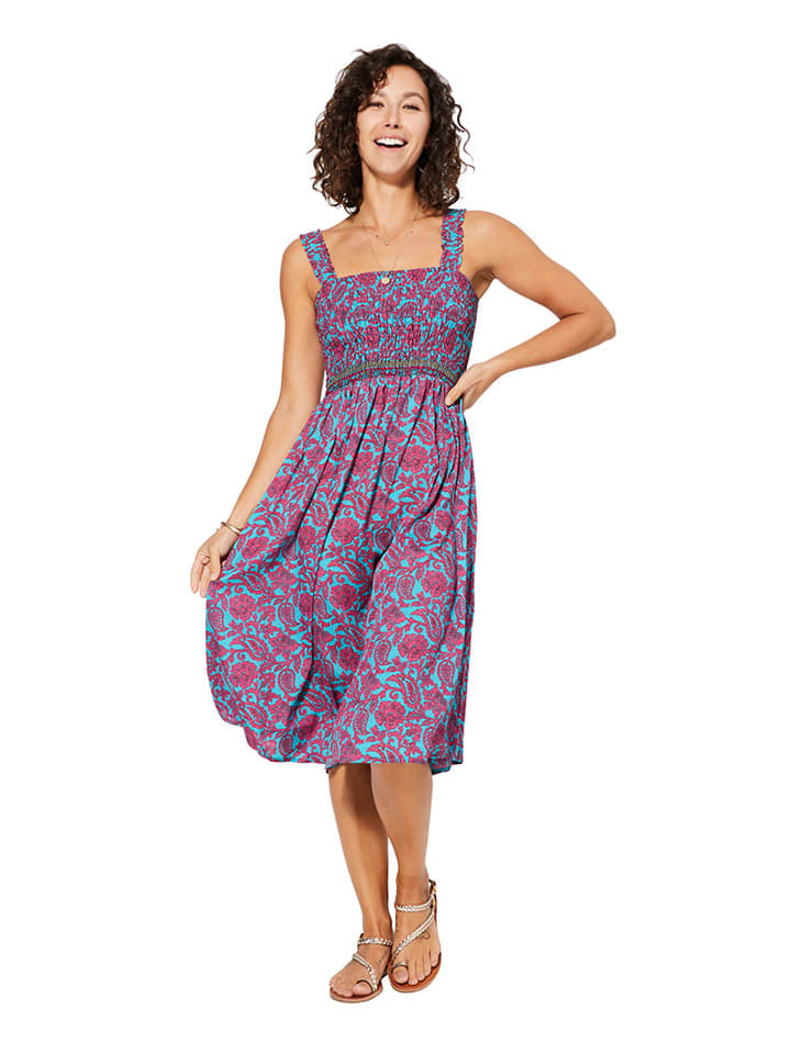 Aller Simplement Kleid in Pink/ Hellblau günstig kaufen 34-40