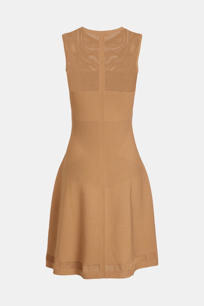 Nahtloses Mesh-Strickkleid