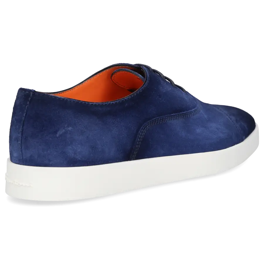 Santoni - Businessschuhe Oxford 17831 Veloursleder - blau