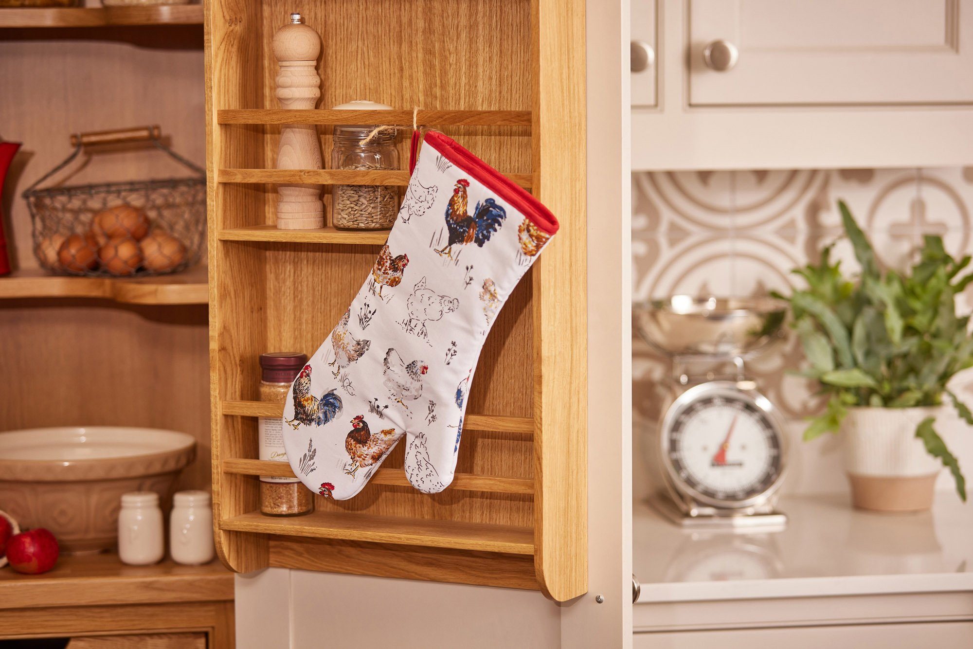 Ulster Weavers Topfhandschuhe Farm Birds, (Set, 1-tlg., Set), 1-tlg., bestehend aus 1x Ofenhandschuh, wattiert, Größe: ca.20x37 cm