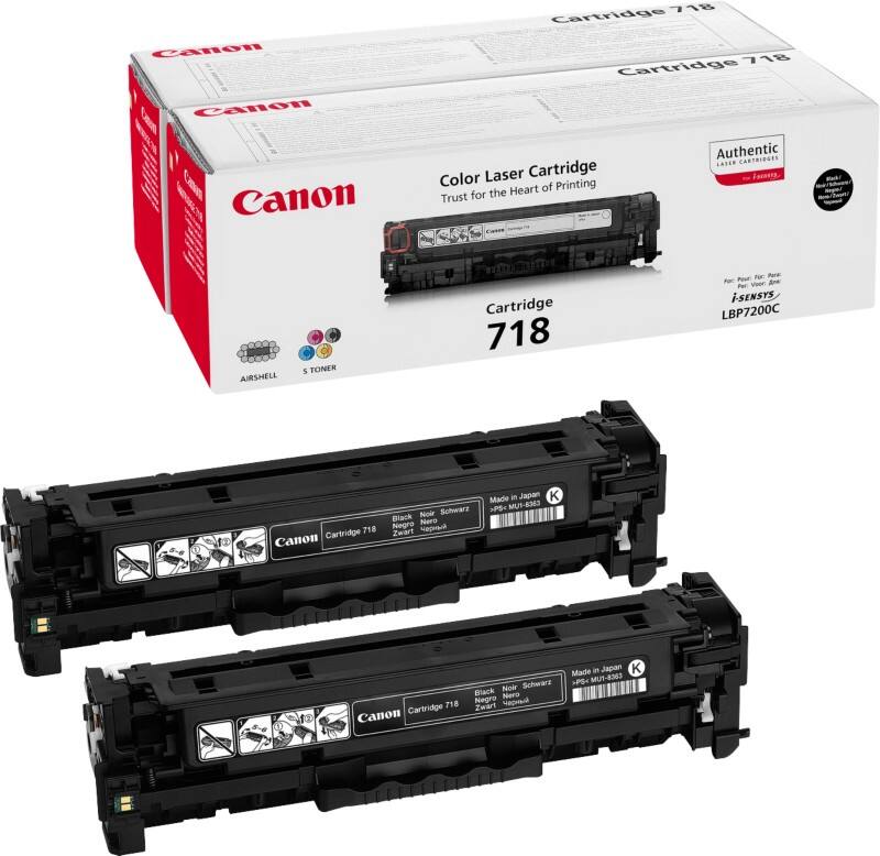 Canon 718BK2 Original Tonerkartusche Schwarz Duopack 2 Stück