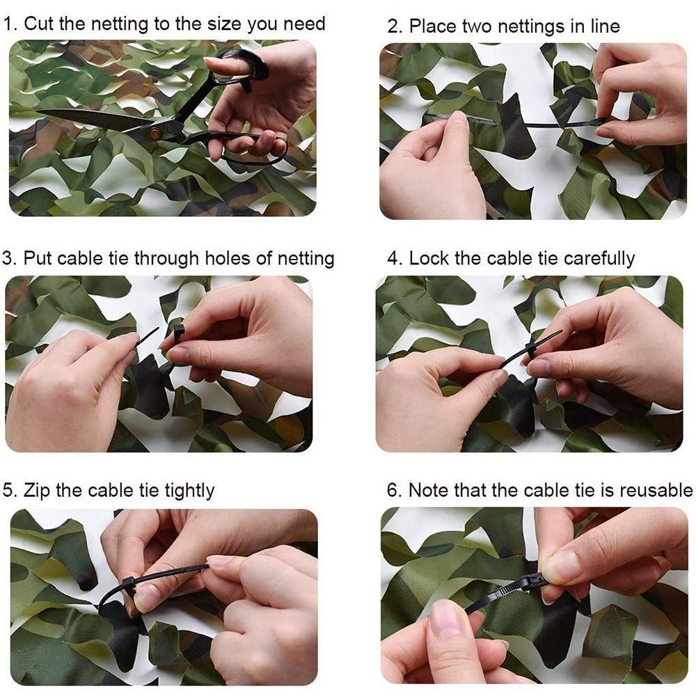 BlingBin Sonnensegel Sonnensegel Camouflage Jagd Tarnnetz Bundeswehr Army Tarnung Camo, (1 Set), 3*4m 4*5m 2*3m 5*1.5m 7*1.5m 5*3m